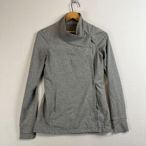 LULULEMON Coast Wrap Womens 4 Heather‎ Gray  Jacket Cardigan Thumbholes Stretch